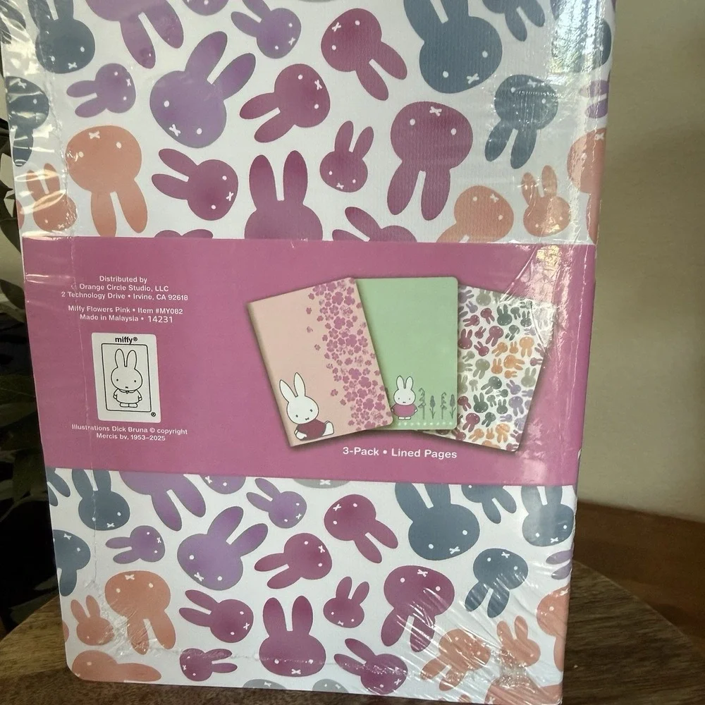 NEW Miffy Pink Green Floral Notebooks Trio 3 Pack Journals‎ 80 Lined Pages Each